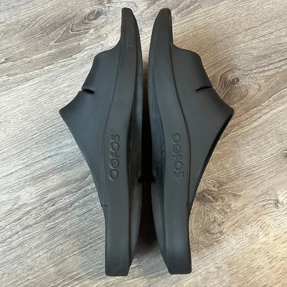OOFOS Ooahh Slides Black Recovery Comfort Sandals Mens‎ 12 Womens 14 EU 45